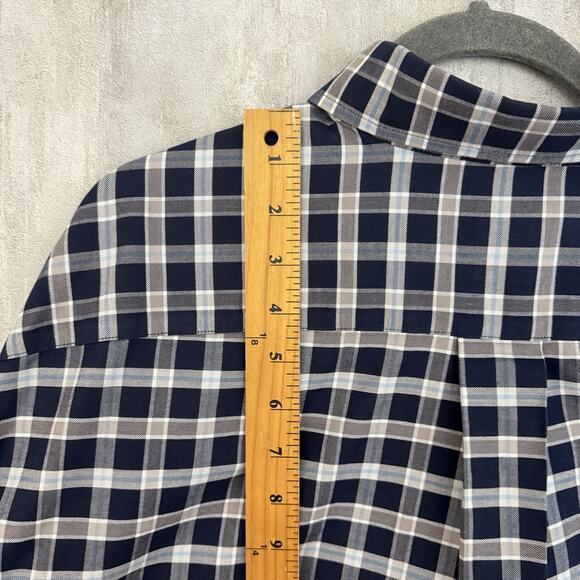 Brooks Brothers Shirt Men’s XXL Blue Plaid Button Front Supima Embroidered Logo - Picture 7 of 12